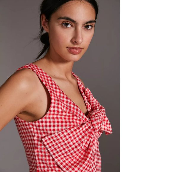 Eva Franco Gingham Bow Top - Picture 2 of 5